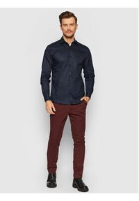 Selected Homme Koszula New Mark 16058640 Granatowy Slim Fit. Kolor: niebieski. Materiał: bawełna #4