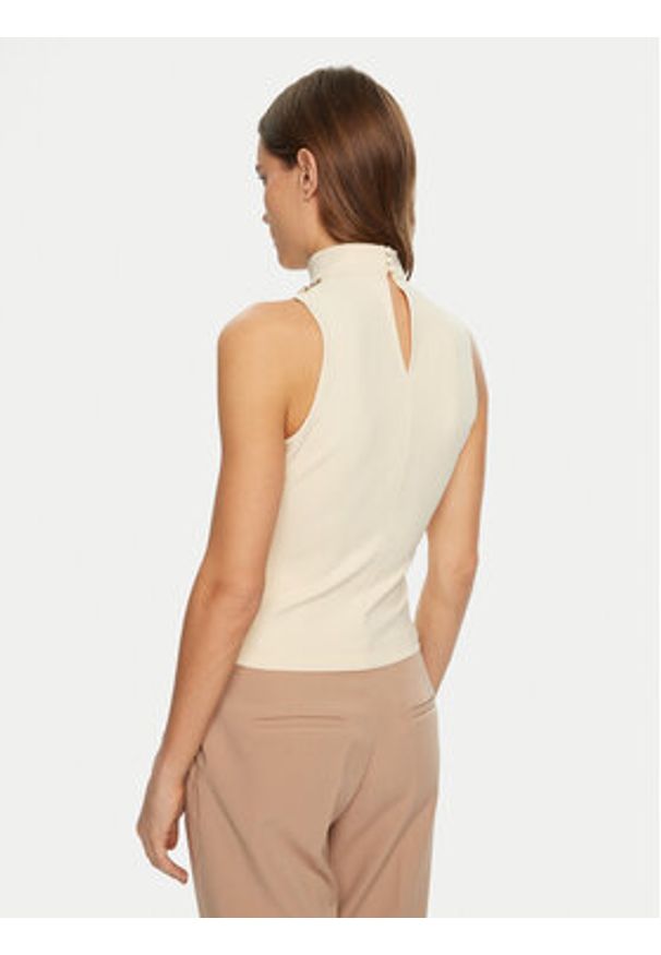 Guess Bluzka W5RP05 KCBO2 Écru Regular Fit. Materiał: syntetyk