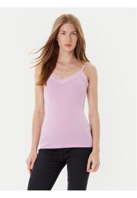 Morgan Top 192-BARBA.N Różowy Slim Fit. Kolor: różowy. Materiał: wiskoza