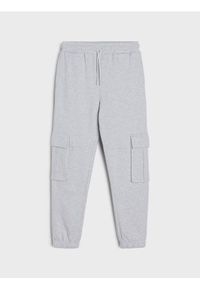 Sinsay - Spodnie dresowe cargo loose - szary. Kolor: szary. Materiał: dresówka #1