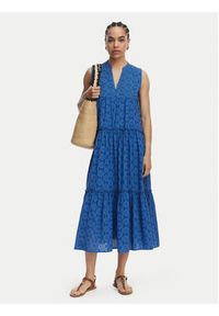 LOLA CASADEMUNT Sukienka letnia LS2616017 Niebieski Regular Fit. Kolor: niebieski. Materiał: bawełna. Sezon: lato #3