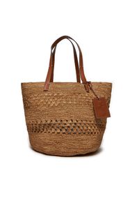 Manebi Torebka Handcrafted Raffia Basket Bag Weaving V 2.2 CK Brązowy. Kolor: brązowy