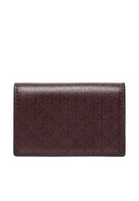 Calvin Klein Mały Portfel Damski Emblem Aop Accordion Cardcase LV04F1083G Bordowy. Kolor: czerwony. Materiał: skóra