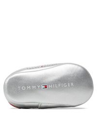 TOMMY HILFIGER - Tommy Hilfiger Półbuty Velcro Shoe Silver T0A4-32110-1070 Srebrny. Kolor: srebrny. Materiał: skóra #8