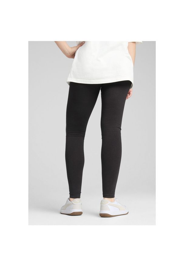 Puma - Damskie legginsy HER z wysokim stanem PUMA Black. Stan: podwyższony. Kolor: czarny. Wzór: haft