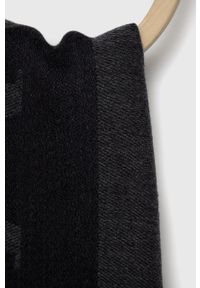 Emporio Armani szalik męski kolor szary gładki. Kolor: szary. Materiał: dzianina. Wzór: gładki #2