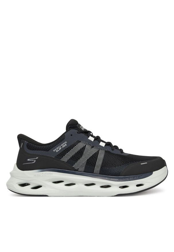 skechers - Skechers Buty do biegania Max Cushioning Glide-Step 220422 BKGY Czarny. Kolor: czarny. Materiał: materiał