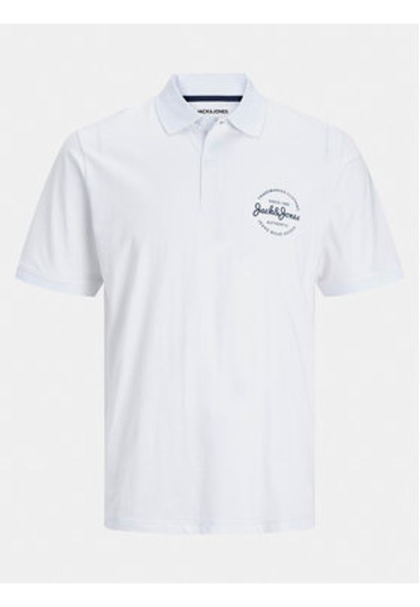 Jack & Jones - Jack&Jones Polo Forest 12248621 Biały Standard Fit. Typ kołnierza: polo. Kolor: biały. Materiał: syntetyk, bawełna