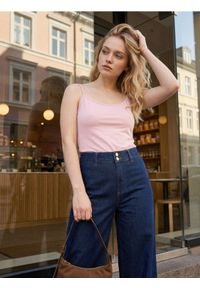 Sinsay - Koszulka na ramiączkach - różowy. Kolor: różowy. Długość rękawa: na ramiączkach #1