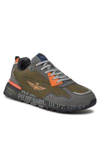 Sneakersy Aeronautica Militare. Kolor: zielony