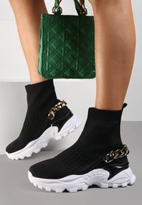 Renee - Czarne Sneakersy Philopis. Zapięcie: bez zapięcia. Kolor: czarny. Materiał: materiał. Szerokość cholewki: normalna #1