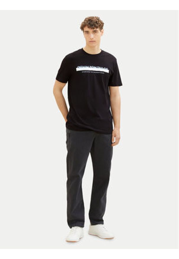 Tom Tailor Denim T-Shirt 1037653 Czarny Basic Fit. Kolor: czarny. Materiał: bawełna