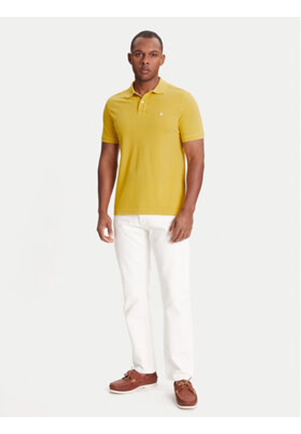 United Colors of Benetton - United Colors Of Benetton Polo 3089J3179 Żółty Regular Fit. Typ kołnierza: polo. Kolor: żółty. Materiał: bawełna