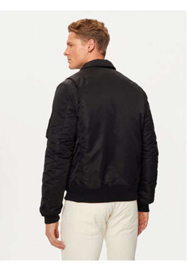 Schott NYC Kurtka bomber 210100RS Czarny Regular Fit. Kolor: czarny. Materiał: syntetyk