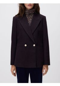 Reserved - Marynarka z wełną - fioletowy. Kolor: fioletowy. Materiał: wełna. Styl: klasyczny #1