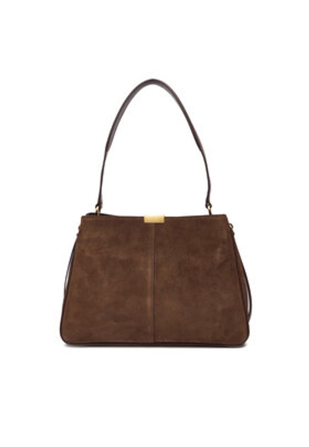 TOMMY HILFIGER - Tommy Hilfiger Torebka Casual Leather Shoulder Bag Sued AW0AW18201 Brązowy. Kolor: brązowy. Materiał: skórzane, zamszowe. Styl: casual