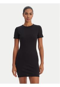 Desigual Sukienka dzianinowa 26SWVK20 Czarny Slim Fit. Kolor: czarny. Materiał: bawełna #4