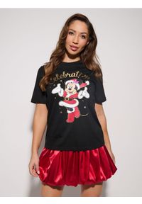 Sinsay - Bawełniana koszulka z nadrukiem Minnie Mouse - czarny. Kolor: czarny. Materiał: bawełna. Wzór: nadruk, motyw z bajki #1