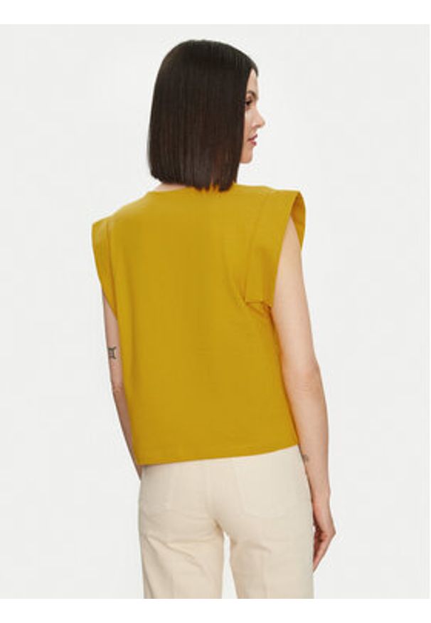 United Colors of Benetton - United Colors Of Benetton Bluzka 3BL0D1077 Żółty Regular Fit. Kolor: żółty. Materiał: bawełna