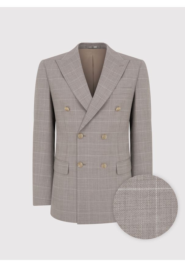 Pako Lorente - PAKO LORENTE – Dwurzędowa marynarka garniturowa w kratę. Materiał: wełna