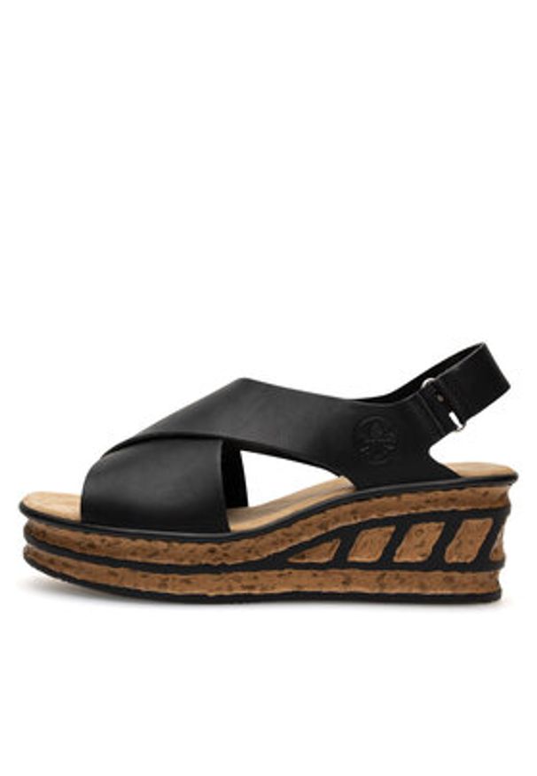 Rieker Sandały 68189-00 Czarny. Kolor: czarny. Materiał: syntetyk