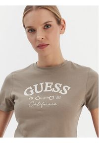Guess T-Shirt V6RI02 J1314 Beżowy Regular Fit. Kolor: beżowy. Materiał: bawełna #4