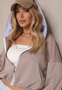 Renee - Jasnobrązowy Komplet Dresowy z Wiskozą Bluza i Spodnie o Szerokim Kroju Melriva. Kolor: brązowy. Materiał: dresówka, wiskoza #3
