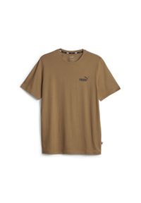 Koszulka Puma ESS Small Logo Tee, Mężczyźni. Kolor: brązowy. Materiał: materiał, bawełna