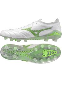Buty piłkarskie męskie Mizuno Morelia Neo Iv Japan Fg. Zapięcie: sznurówki. Kolor: biały. Materiał: syntetyk, tkanina, skóra, materiał. Szerokość cholewki: normalna. Sport: piłka nożna