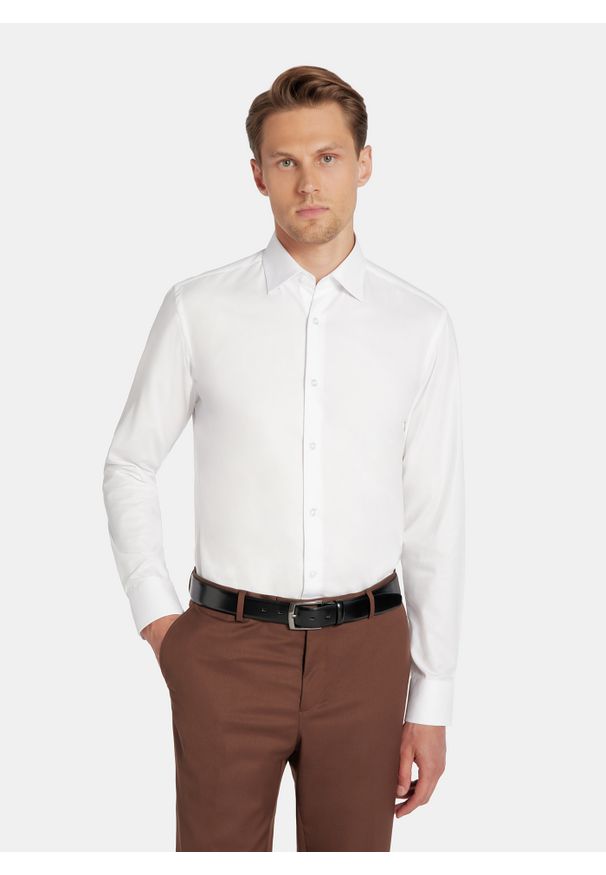 Pako Lorente - PAKO LORENTE – Biała koszula bawełniana. Kolor: biały. Materiał: bawełna. Długość rękawa: długi rękaw. Długość: długie. Sezon: wiosna, lato