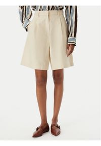Weekend Max Mara Bermudy Ecuba 2515141032 Écru Regular Fit. Kolor: kremowy. Materiał: bawełna #1