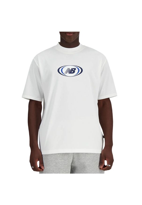 Koszulka New Balance MT41600WT - biała. Kolor: biały. Materiał: poliester, materiał. Sport: fitness