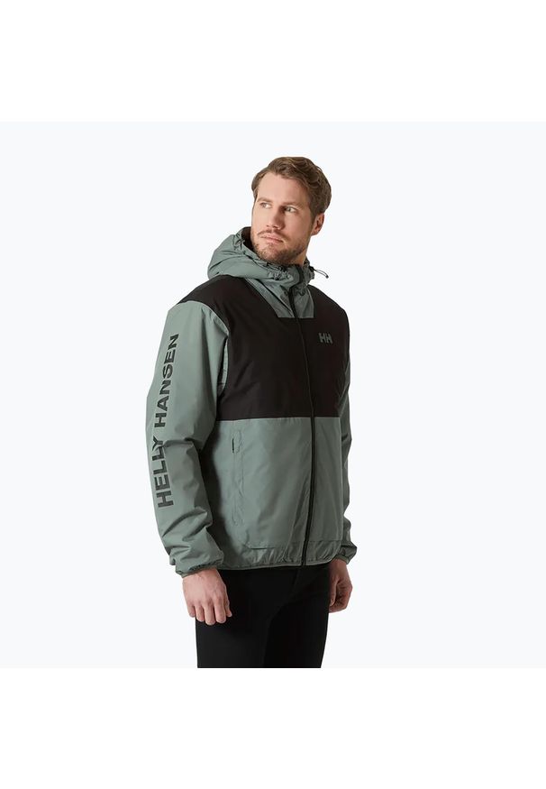 Kurtka przeciwdeszczowa męska Helly Hansen Ervik Ins Rain. Typ kołnierza: kaptur. Kolor: czarny, wielokolorowy, zielony. Styl: klasyczny