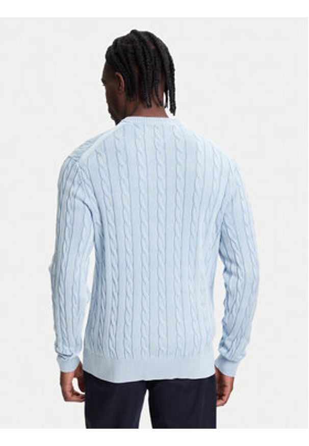 TOMMY HILFIGER - Tommy Hilfiger Sweter Classic MW0MW39524 Błękitny Regular Fit. Kolor: niebieski. Materiał: bawełna