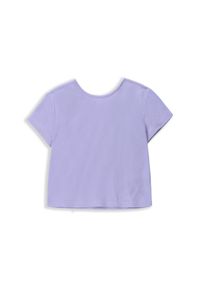 Koszulka sportowa dla dzieci Lemon Explore WL4 z krótkim rękawem crop top. Kolor: fioletowy. Materiał: poliester, elastan. Długość rękawa: krótki rękaw. Długość: krótkie. Sport: fitness