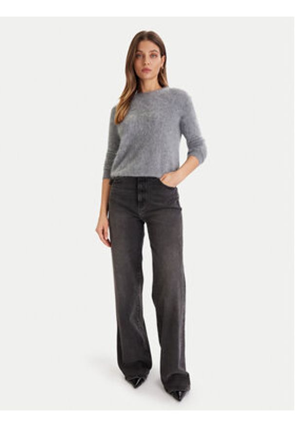 ViCOLO Sweter 22066F Szary Regular Fit. Kolor: szary. Materiał: kaszmir