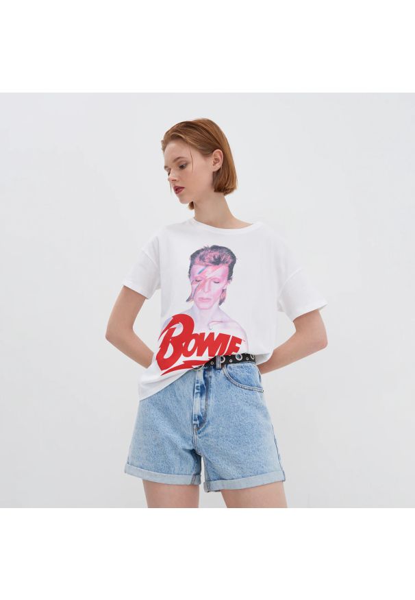 House - Koszulka z nadrukiem David Bowie - Biały. Kolor: biały. Wzór: nadruk