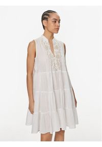 LOLA CASADEMUNT Sukienka letnia LS2416032 Biały Relaxed Fit. Kolor: biały. Materiał: bawełna. Sezon: lato #1