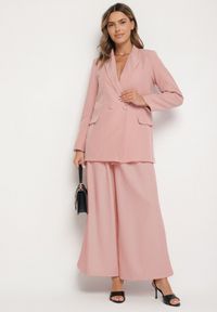 Born2be - Jasnoróżowa Marynarka Dwurzędowa Mangane. Kolor: różowy. Styl: elegancki, klasyczny #5