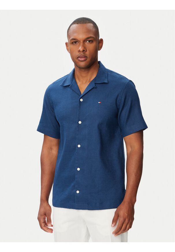 TOMMY HILFIGER - Tommy Hilfiger Koszula MW0MW43090 Niebieski Regular Fit. Kolor: niebieski. Materiał: len