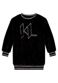 Karl Lagerfeld Kids Sukienka codzienna Z12229 S Czarny Regular Fit. Okazja: na co dzień. Kolor: czarny. Materiał: syntetyk. Typ sukienki: proste. Styl: casual