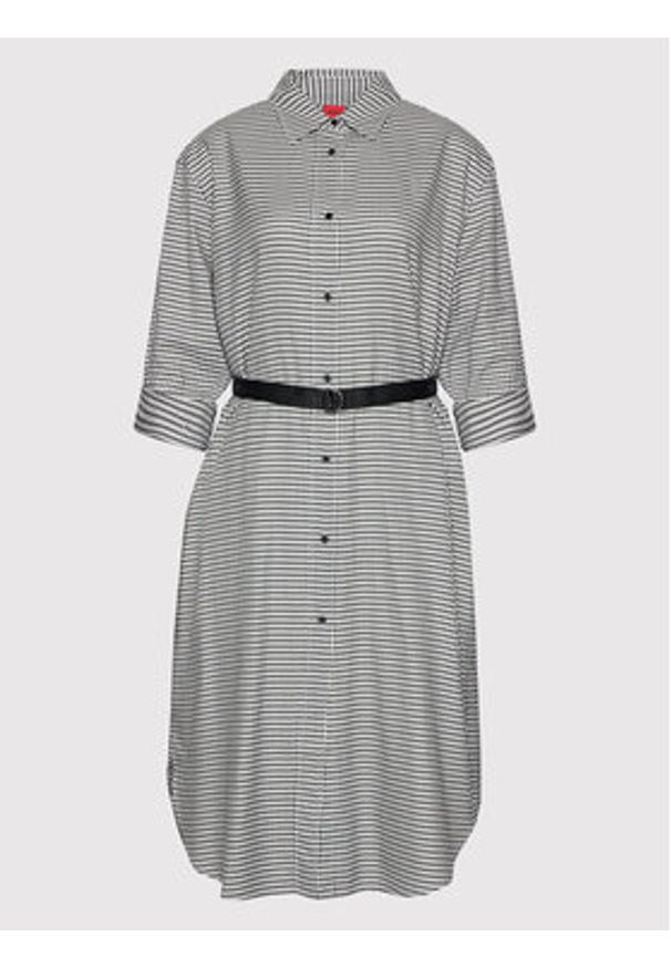 Hugo Sukienka koszulowa Ecleni 50458578 Czarny Loose Fit. Kolor: czarny. Materiał: lyocell. Typ sukienki: koszulowe