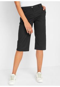 bonprix - Długie bermudy z elastyczną gumką w talii. Kolor: czarny. Długość: długie #1