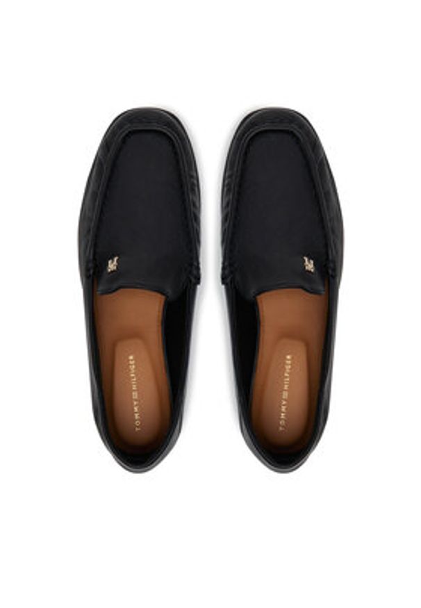 TOMMY HILFIGER - Tommy Hilfiger Mokasyny Soft Leather Squared Toe Loafer FW0FW08412 Czarny. Kolor: czarny. Materiał: skóra