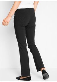Spodnie z bengaliny ze stretchem BOOTCUT bonprix czarny. Kolor: czarny. Materiał: skóra, wiskoza, materiał, włókno, poliester #5
