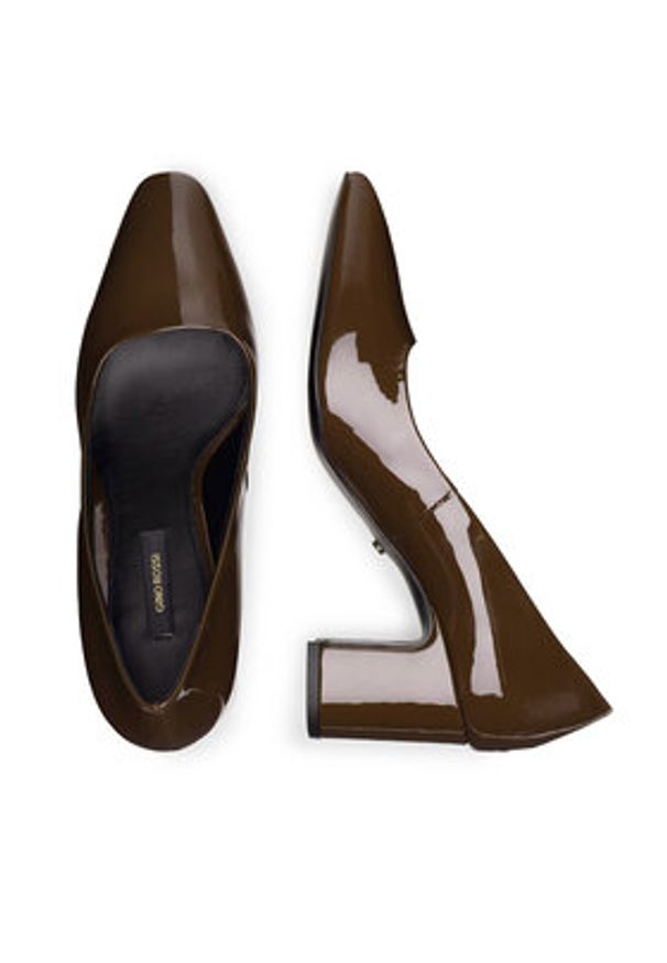 Gino Rossi Czółenka ROSA-115998 Brązowy. Kolor: brązowy. Materiał: lakier, skóra