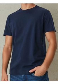 Sinsay - Koszulka w stylu basic - granatowy. Kolor: niebieski