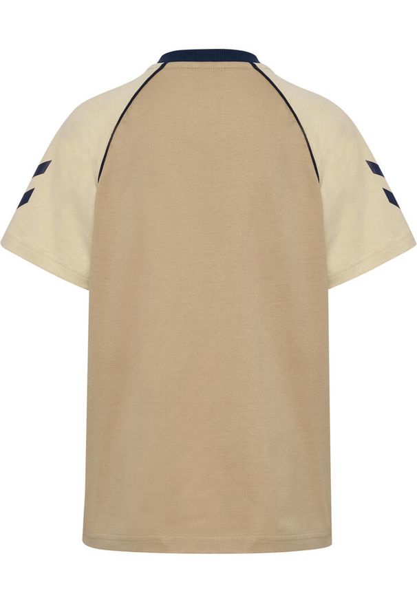Koszulka dla dzieci Hummel Rolf. Kolor: beżowy. Materiał: jersey. Wzór: nadruk
