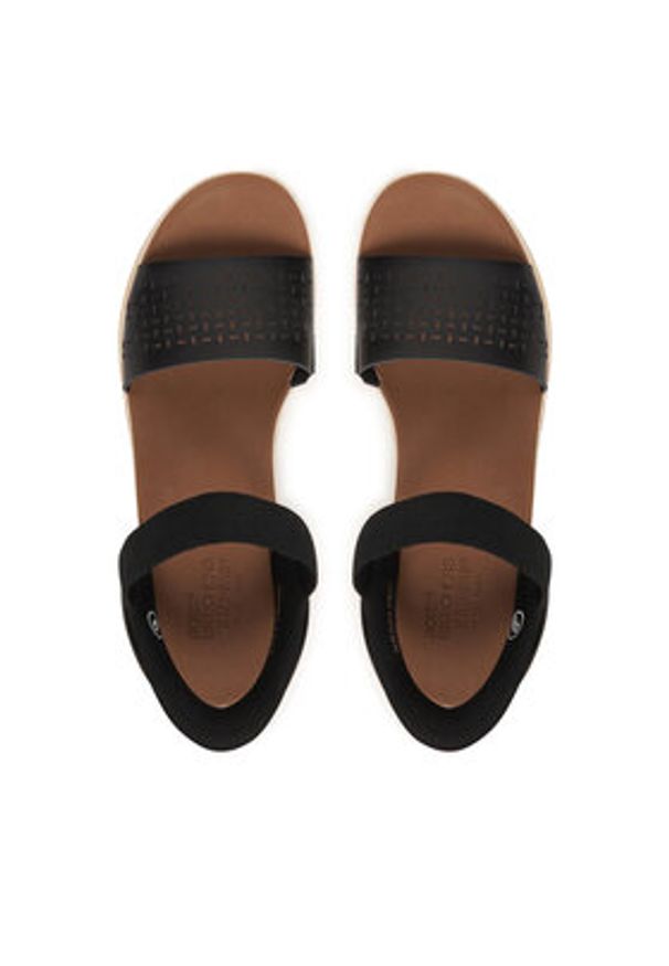 skechers - Skechers Sandały Bobs Sun Ray 114415/BLK Czarny. Kolor: czarny. Materiał: skóra
