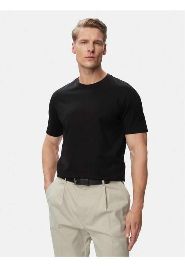 Hugo - HUGO T-Shirt Dimerstee 50542969 Czarny Slim Fit. Kolor: czarny. Materiał: bawełna